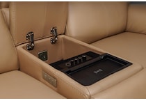 echo sand power leather reclining console loveseat   