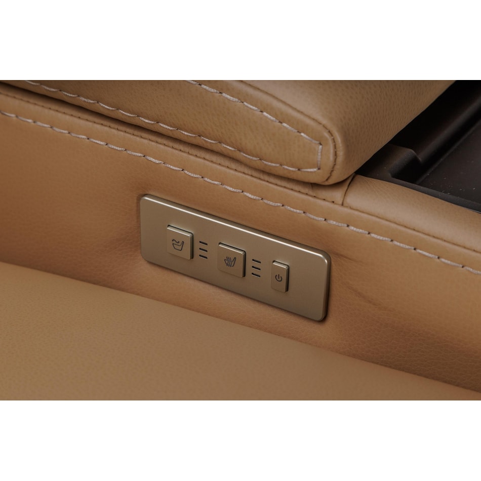 echo sand power leather reclining console loveseat   