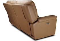 echo sand power leather reclining console loveseat   