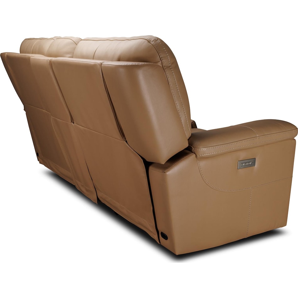 echo sand power leather reclining console loveseat   