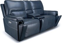 echo sorrento ocean power leather reclining console loveseat   