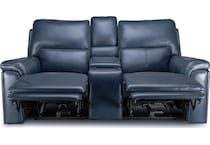 echo sorrento ocean power leather reclining console loveseat   