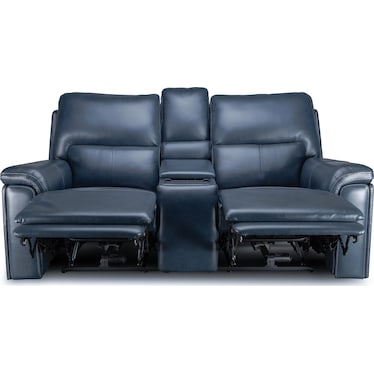ECHO LEATHER POWER RECLINING LOVESEAT BY MOTOMOTION