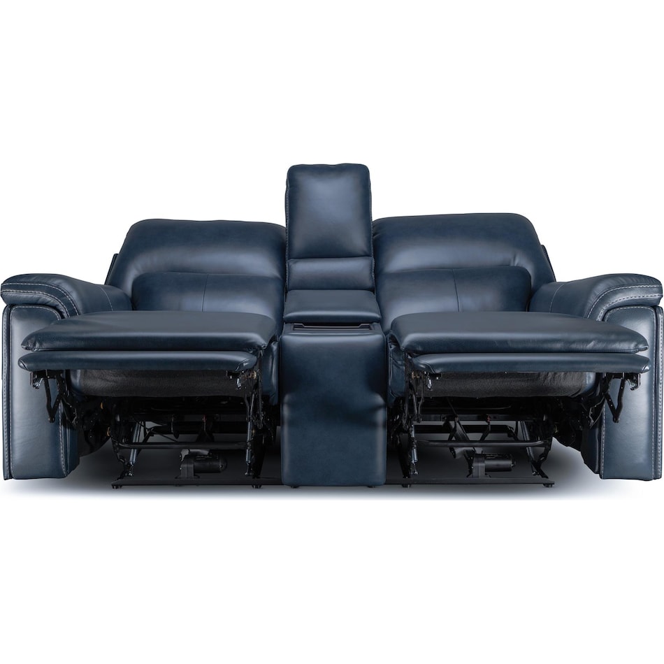 echo sorrento ocean power leather reclining console loveseat   