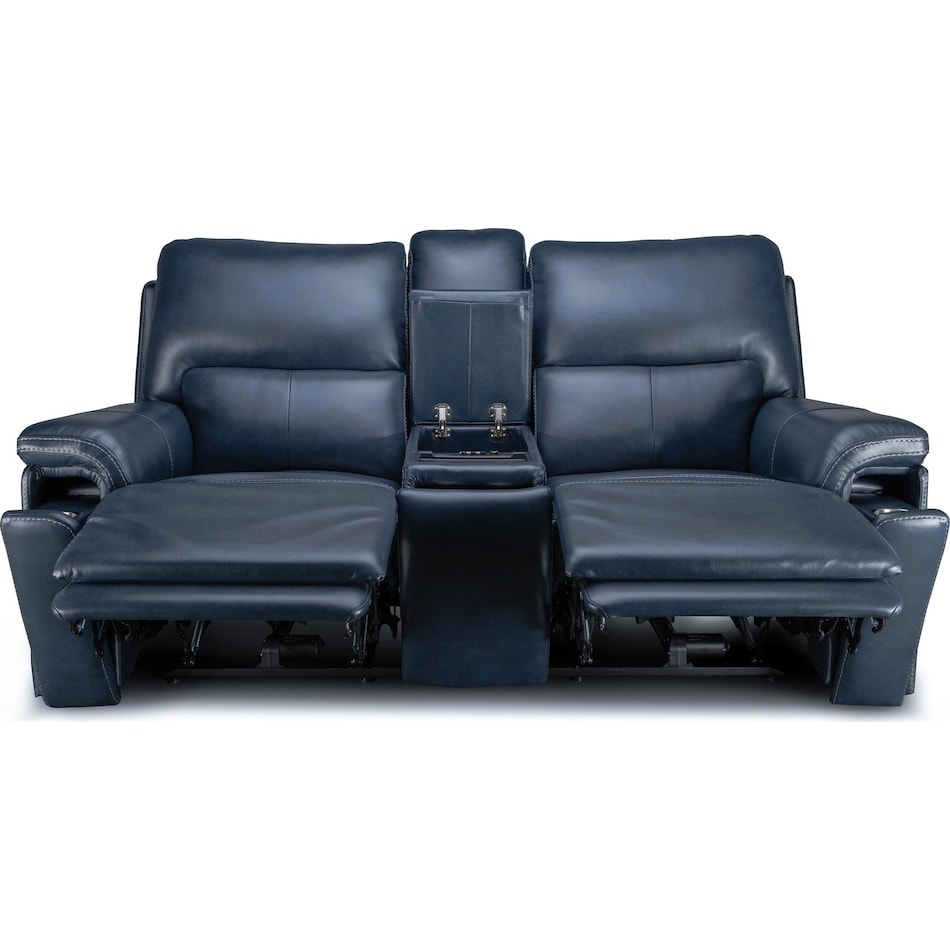echo sorrento ocean power leather reclining console loveseat   