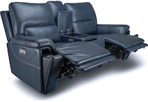 echo sorrento ocean power leather reclining console loveseat   