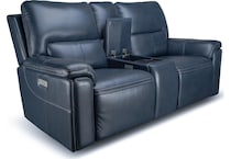 echo sorrento ocean power leather reclining console loveseat   