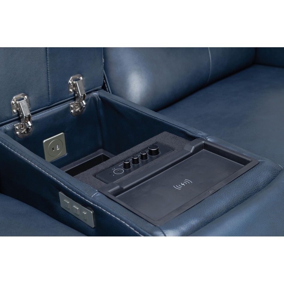 echo sorrento ocean power leather reclining console loveseat   