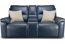 echo sorrento ocean power leather reclining console loveseat   