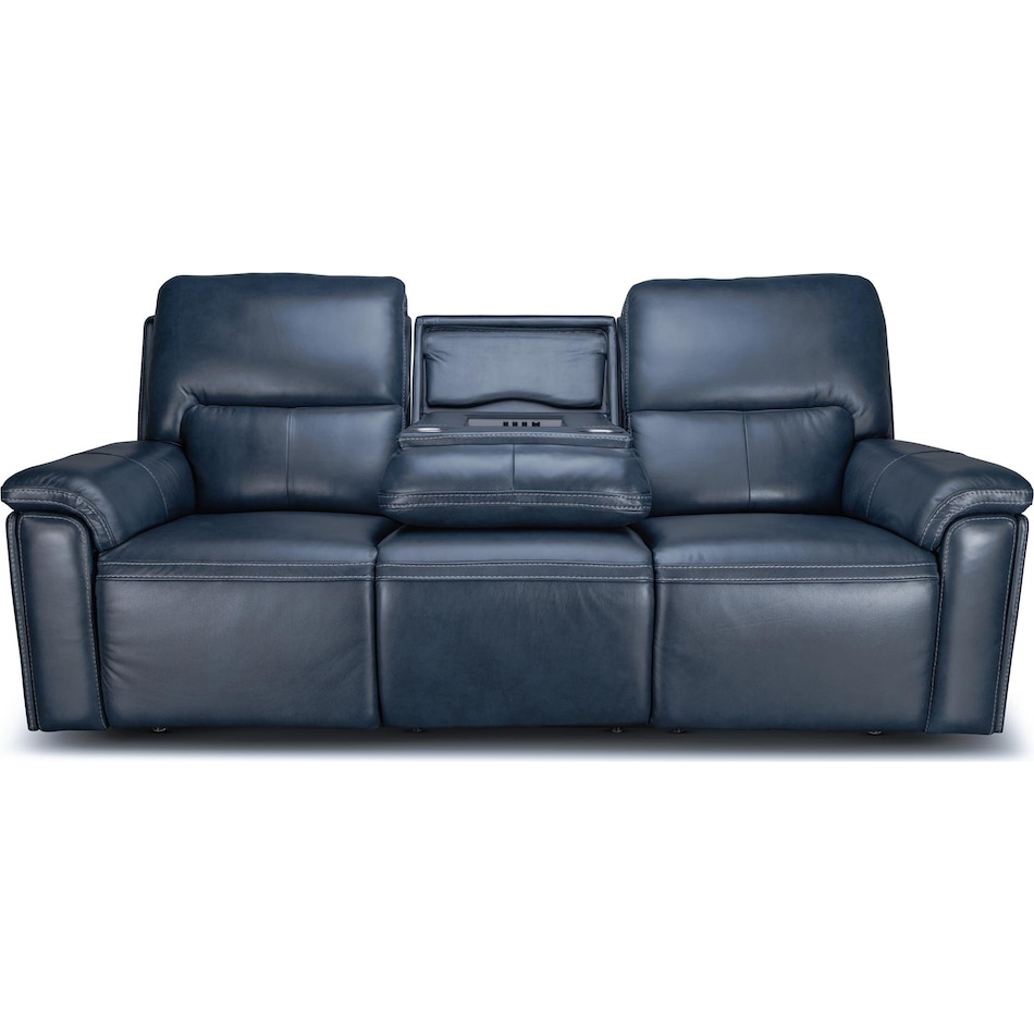 echo sorrento ocean power leather reclining sofa   