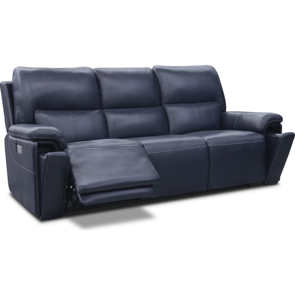 echo sorrento ocean power leather reclining sofa   
