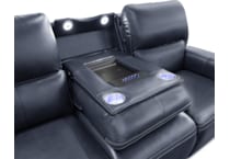 echo sorrento ocean power leather reclining sofa   
