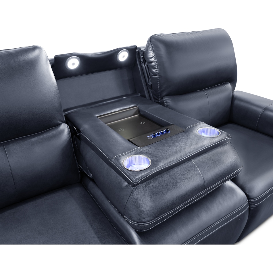 echo sorrento ocean power leather reclining sofa   