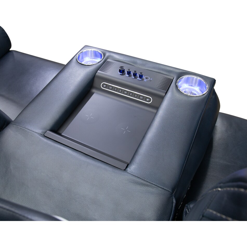 echo sorrento ocean power leather reclining sofa   