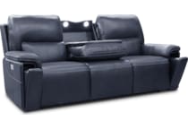 echo sorrento ocean power leather reclining sofa   