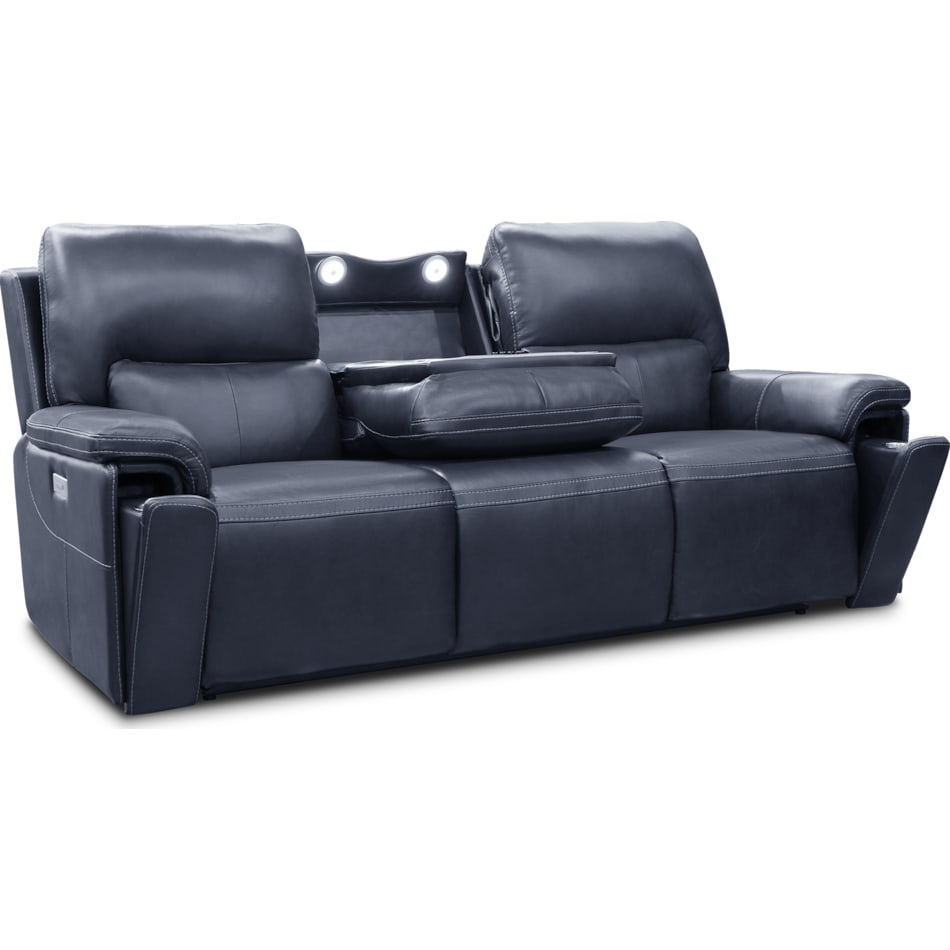 echo sorrento ocean power leather reclining sofa   