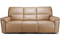 echo sorrento sand power leather reclining sofa   