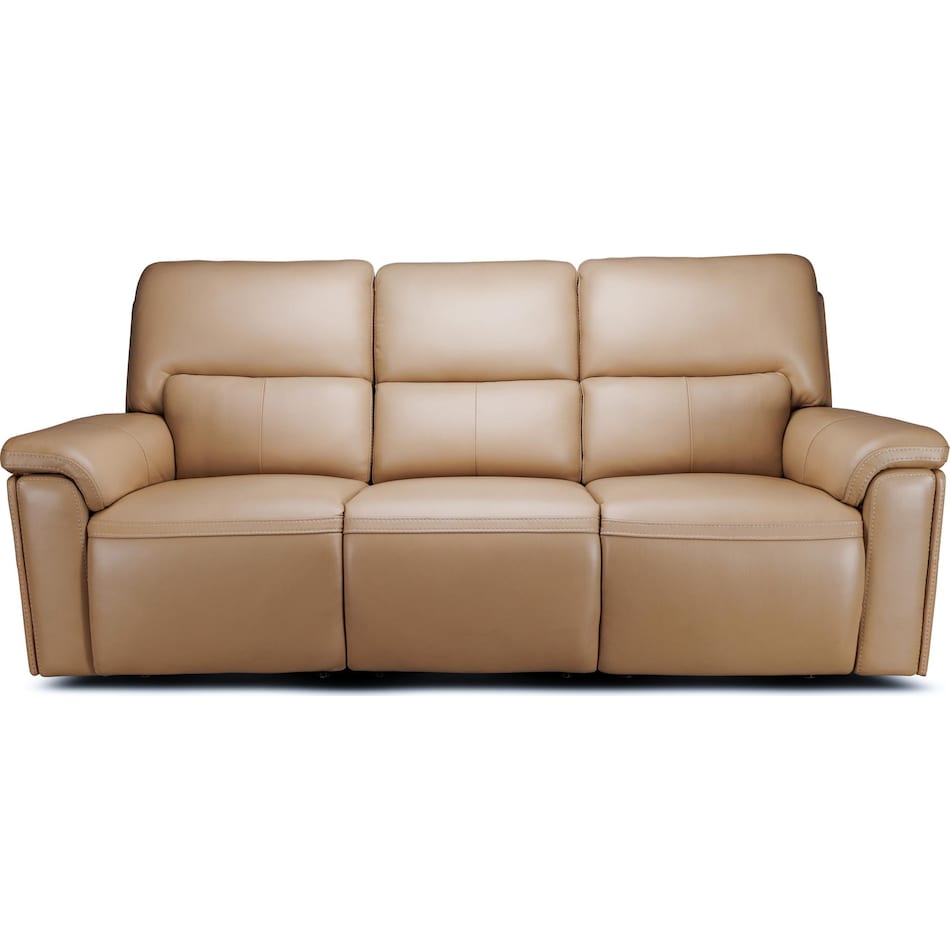 echo sorrento sand power leather reclining sofa   