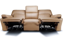 echo sorrento sand power leather reclining sofa   