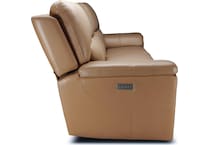 echo sorrento sand power leather reclining sofa   