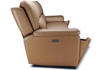 echo sorrento sand power leather reclining sofa   