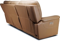 echo sorrento sand power leather reclining sofa   