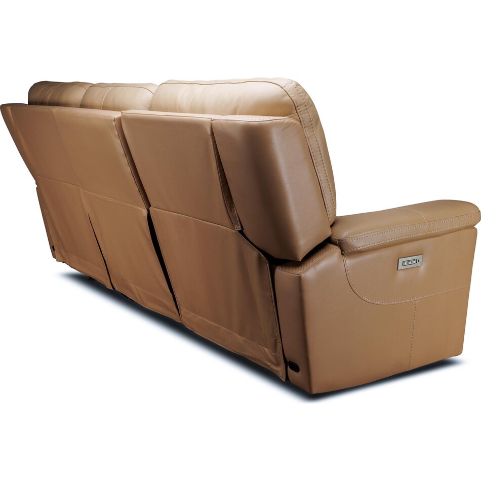 echo sorrento sand power leather reclining sofa   