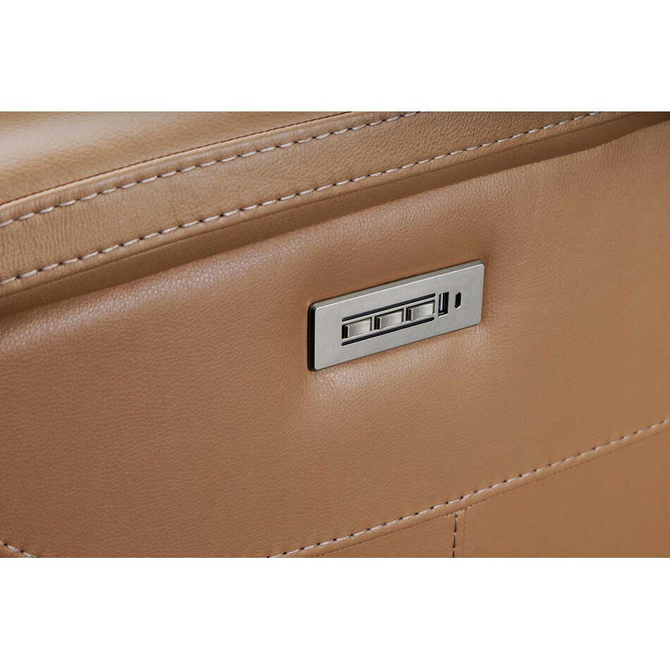 echo sorrento sand power leather reclining sofa   