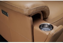 echo sorrento sand power leather reclining sofa   