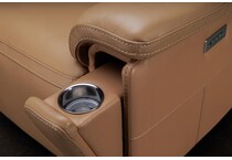 echo sorrento sand power leather reclining sofa   