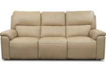 echo sorrento sand power leather reclining sofa   