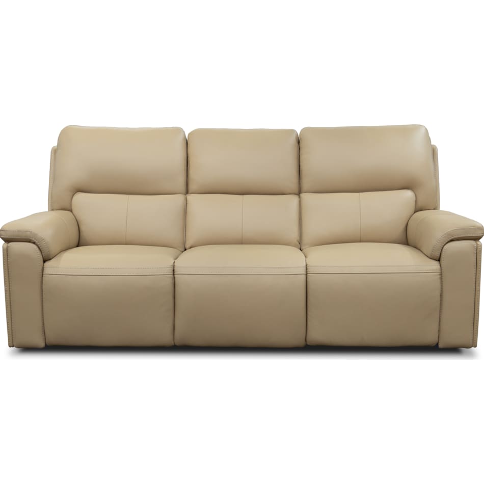 echo sorrento sand power leather reclining sofa   