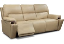 echo sorrento sand power leather reclining sofa   