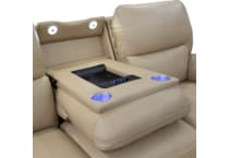echo sorrento sand power leather reclining sofa   