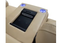 echo sorrento sand power leather reclining sofa   