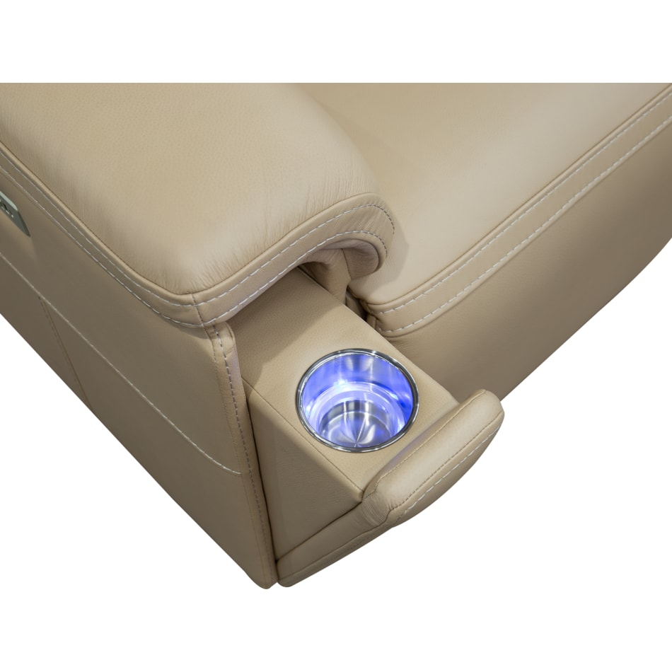 echo sorrento sand power leather reclining sofa   