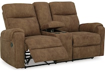 edenwold brindle reclining console loveseat   