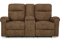 edenwold brindle reclining console loveseat   