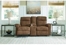 edenwold brindle reclining console loveseat   