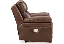 edmar chocolate power leather recliner   