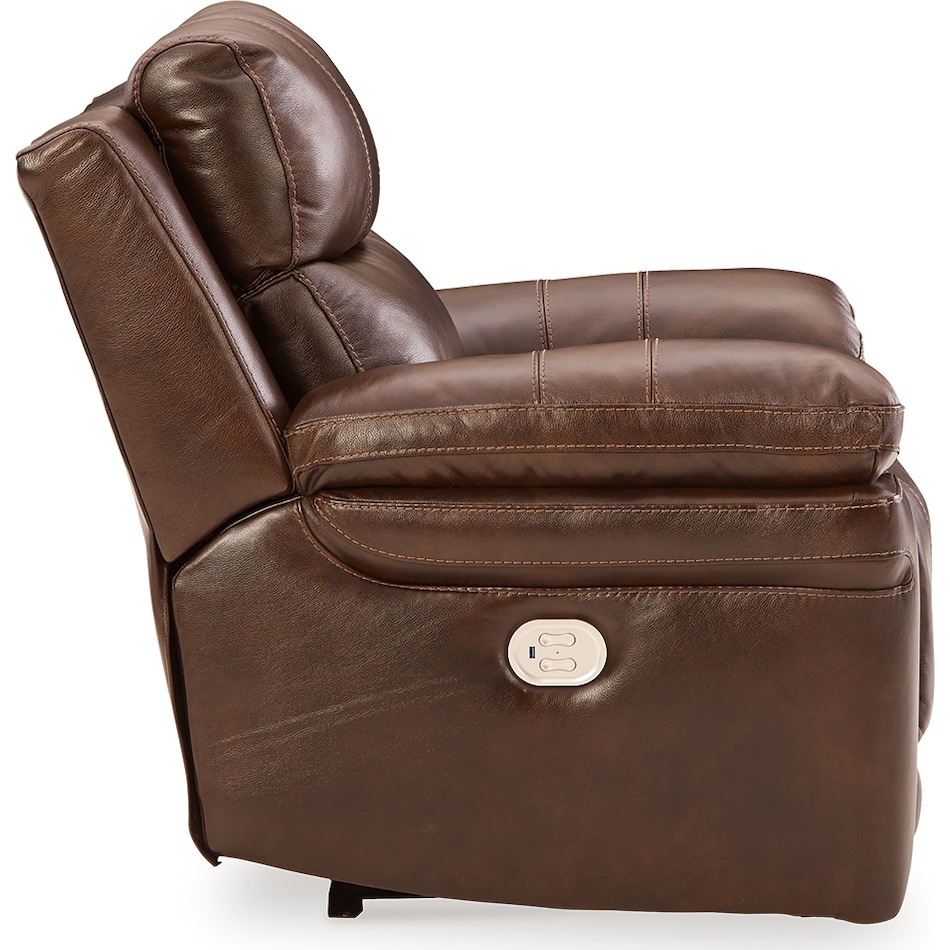 edmar chocolate power leather recliner   