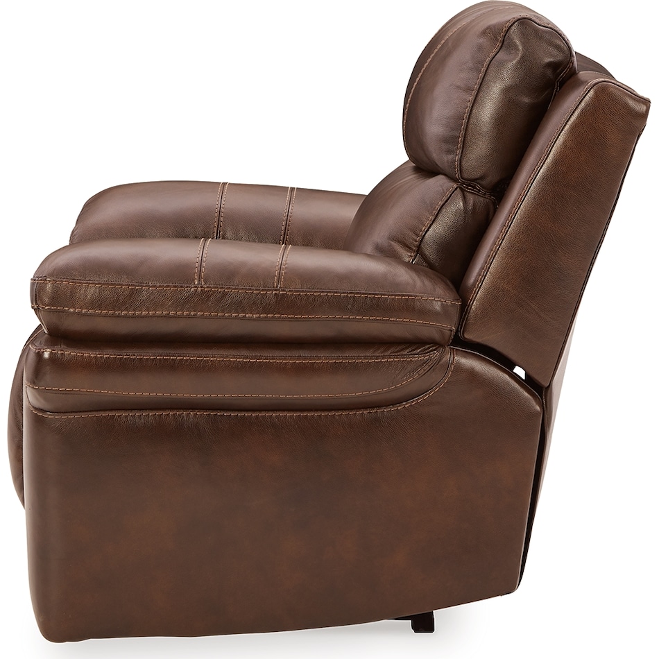 edmar chocolate power leather recliner   