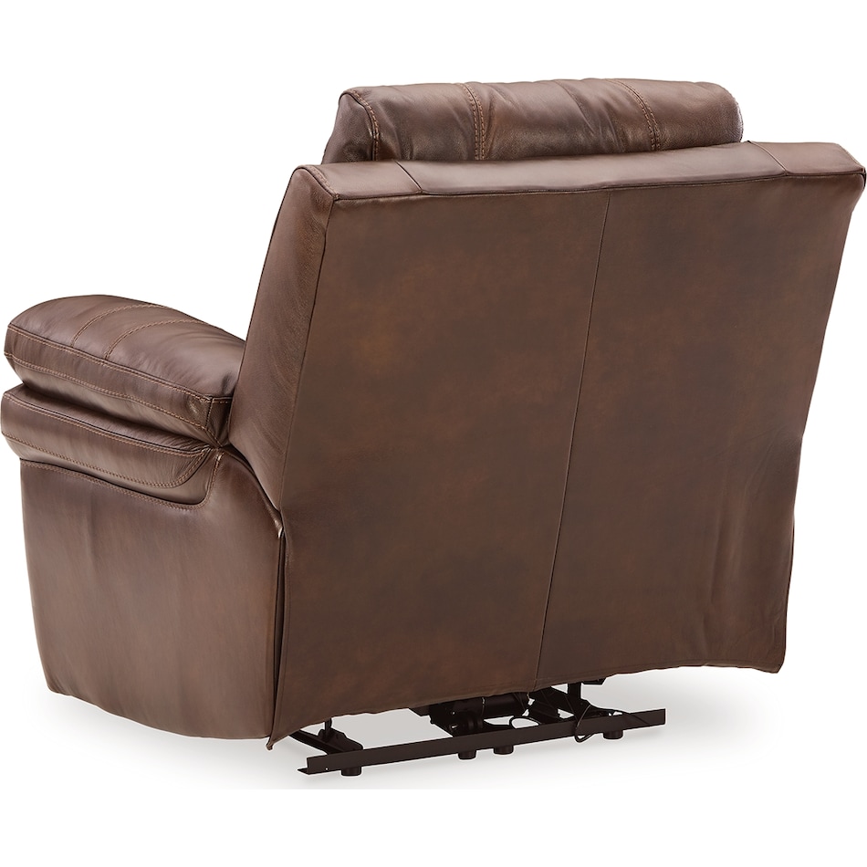 edmar chocolate power leather recliner   