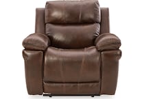 edmar chocolate power leather recliner   