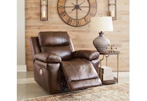 edmar chocolate power leather recliner   