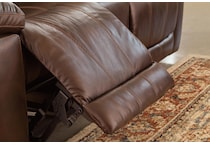 edmar chocolate power leather recliner   