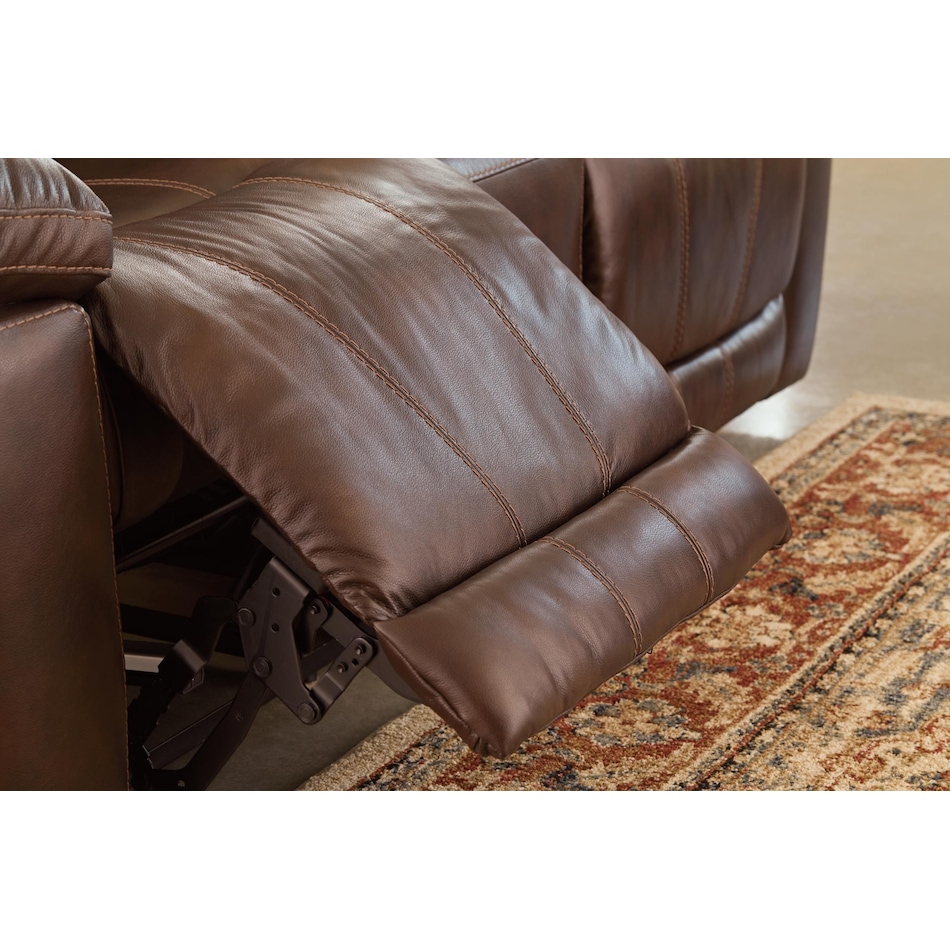 edmar chocolate power leather recliner   