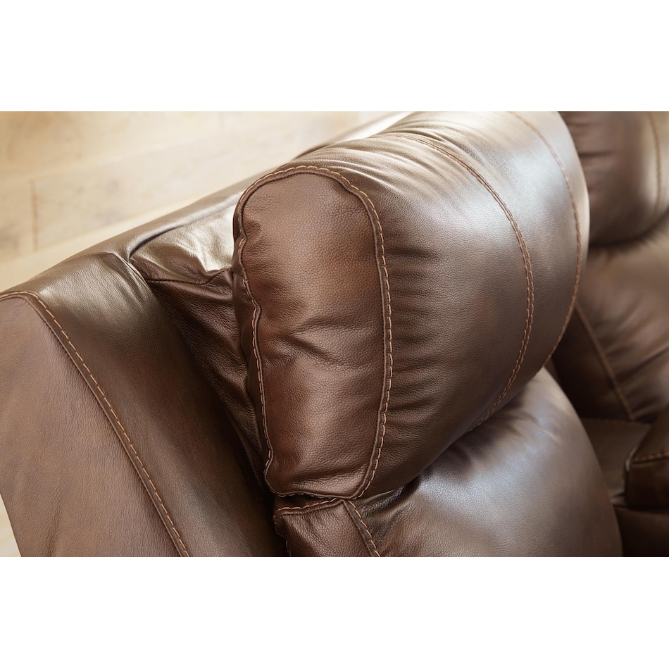 edmar chocolate power leather recliner   