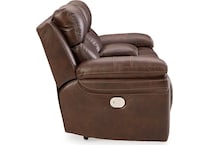 edmar chocolate power leather reclining loveseat   