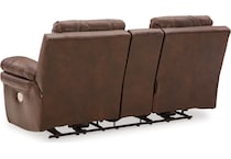 edmar chocolate power leather reclining loveseat   